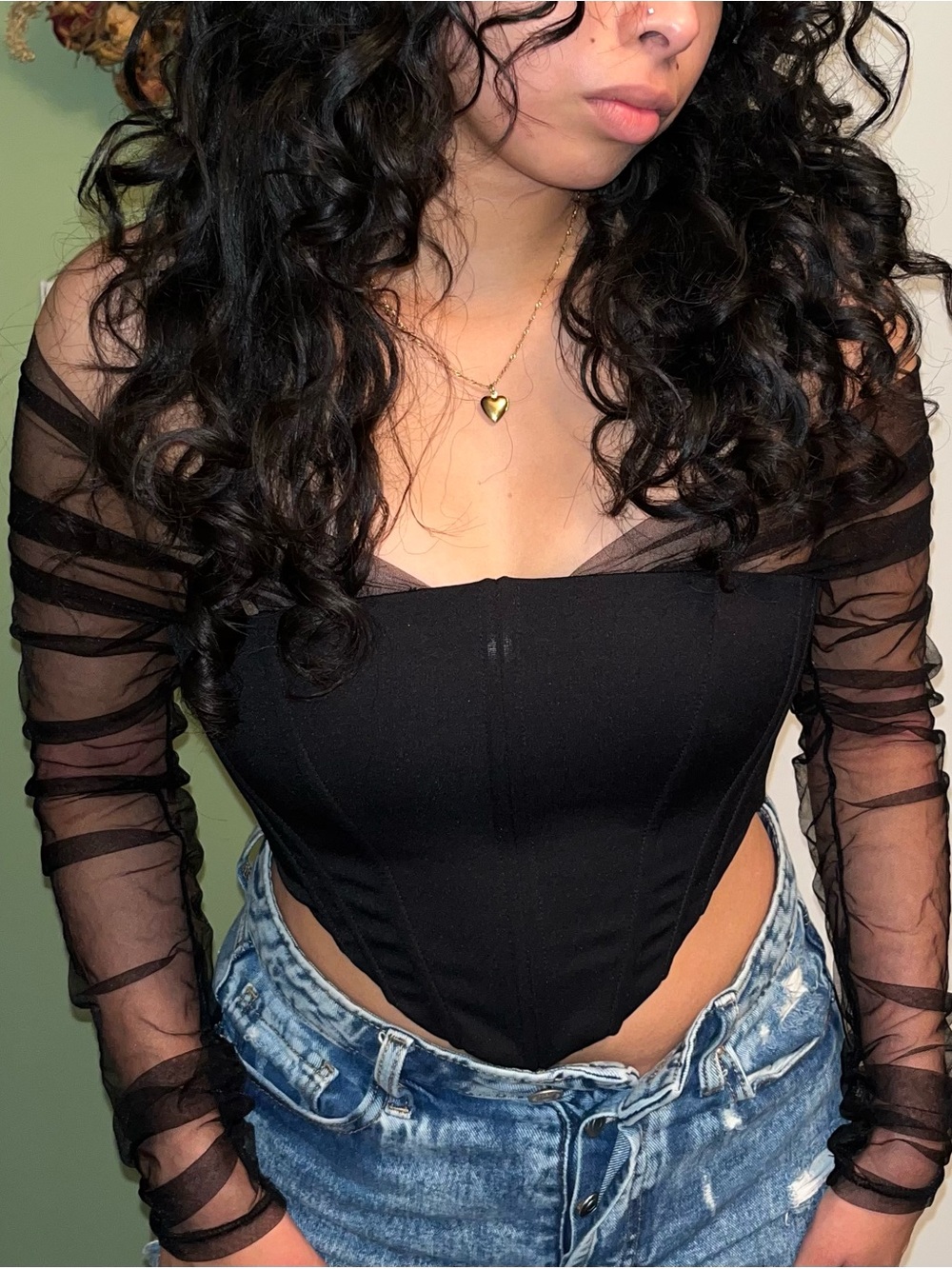 Windsor Corset top with black sleeves
